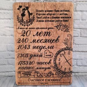 Сувенирная доска на годовщину "Счастливая годовщина"